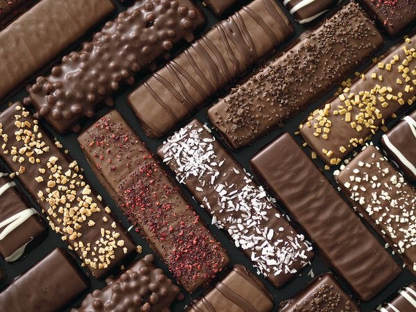 Funktionelle Riegel mit Schokoladenüberzug