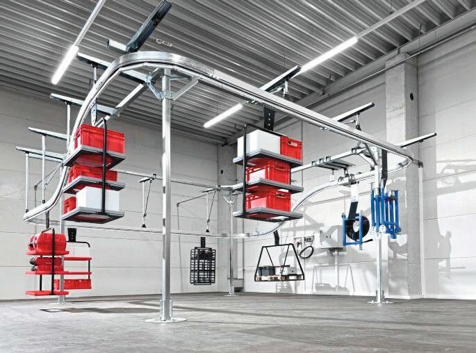 Hängebahnsystem für den Materialtransport