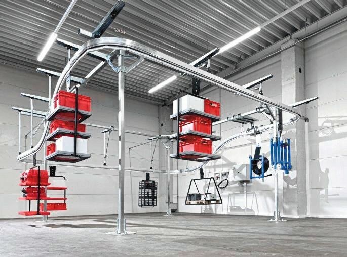 Hängebahnsystem für den Materialtransport