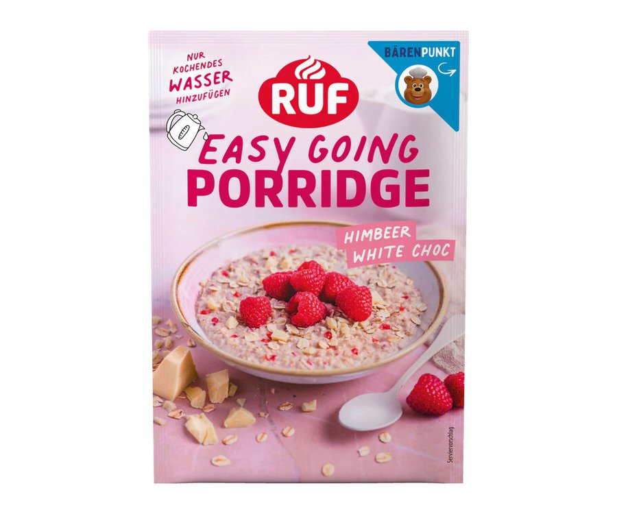 RUF setzt bei Porridgeverpackungen auf recycelbares Barrierepapier