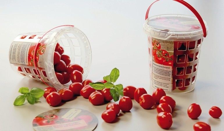 Tomateneimer mit Gitterstruktur