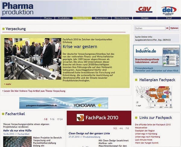 Verpackungsseite im Zeichen der Fackpack 2010