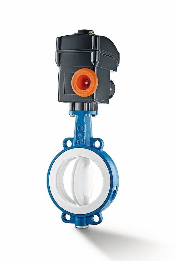 Zwischenflanschklappe mit PTFE-Manschette
